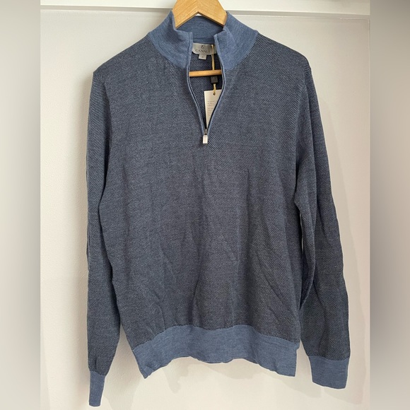 CANALI Italian High-Neck Zip Pullover Jumper - Size 50 - Picture 2 of 6